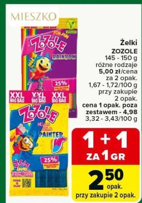 Żelki ZOZOLE różne rodzaje promocja w Carrefour