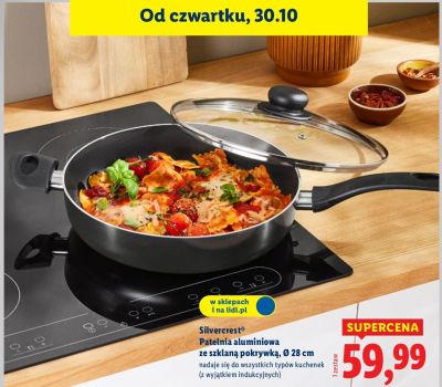 Patelnia aluminiowa ze szklaną pokrywką 28 cm Silvercrest promocja w Lidl