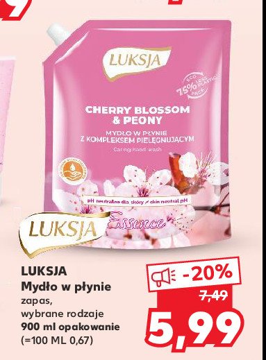 Mydło w płynie cherry blossom & peony Luksja essence promocja