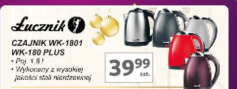 Czajnik wk1800 srebrny Łucznik promocja w Auchan