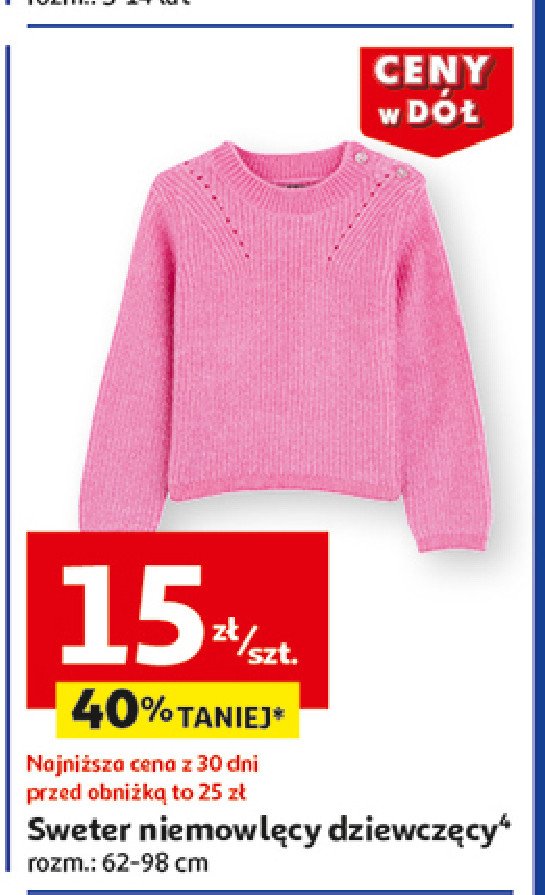 Sweter niemowlęcy promocja w Auchan