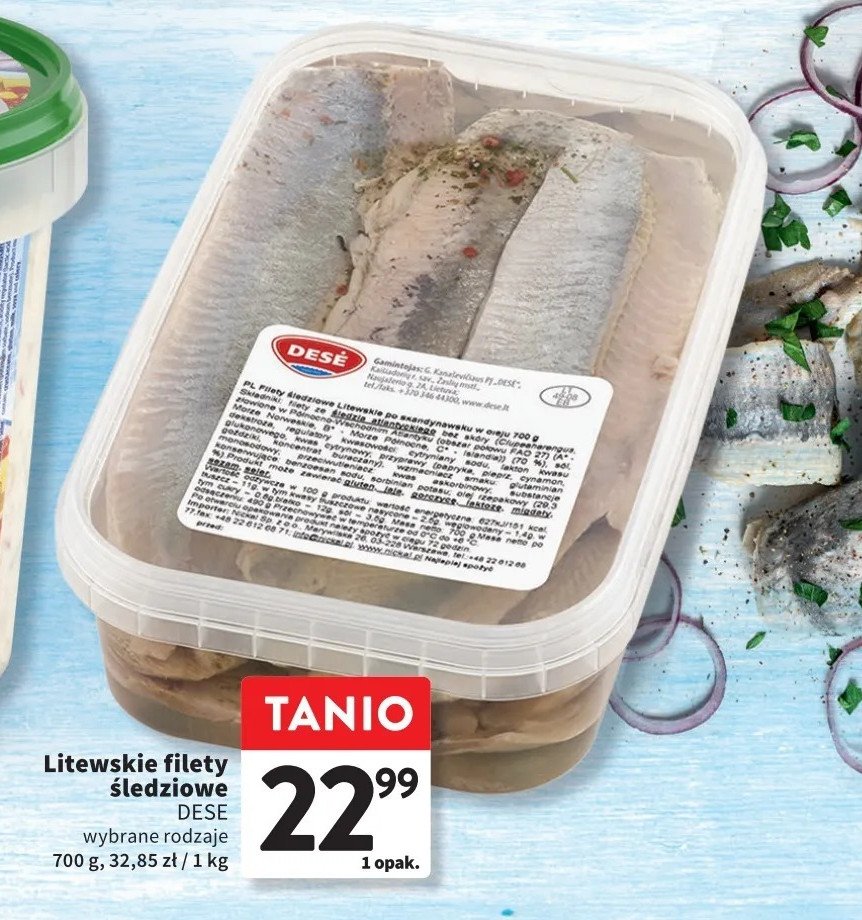 Filety śledziowe litewskie Dese promocja w Intermarche