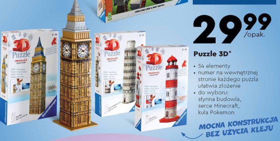Puzzle 3d krzywa wieża w pizie Ravensburger promocja