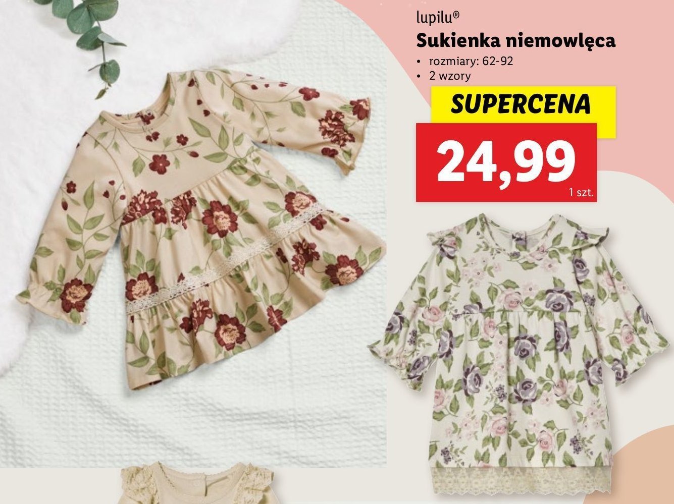 Sukienka niemowlęca 62-92 Lupilu promocja