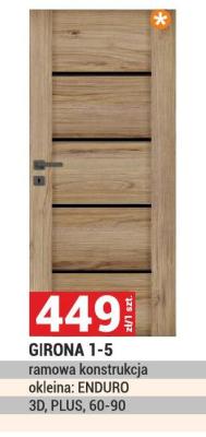 Drzwi GIRONA 1-5 ramowa konstrukcja okleina: ENDURO 3D, PLUS, 60-90 promocja w Merkury Market