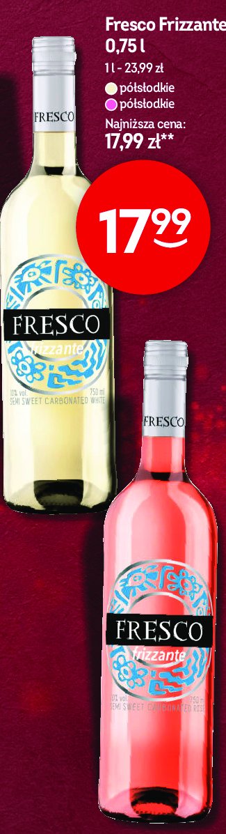 Wino Fresco frizzante white promocja w Żabka