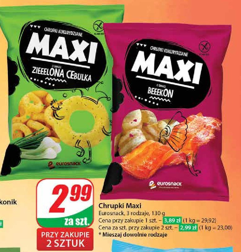 Chrupki o smaku zielonej cebulki Eurosnack maxi promocja