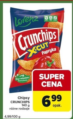 Chipsy Crunchips X-Cut Papryka Lorenz 140 g promocja w Carrefour Express