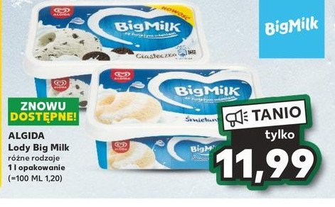 Lody ciasteczko Algida big milk promocja