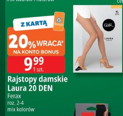 Rajstopy damskie Laura 20 DEN Ferax promocja w Leclerc