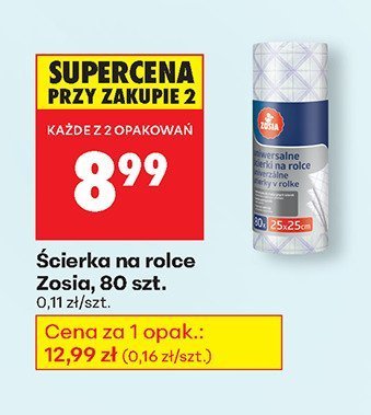 Ścierka na rolce Zosia, 80 szt. promocja w Biedronka