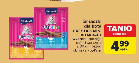 Przysmak dla kota drób i wątróbka Vitakraft cat stick mini promocja