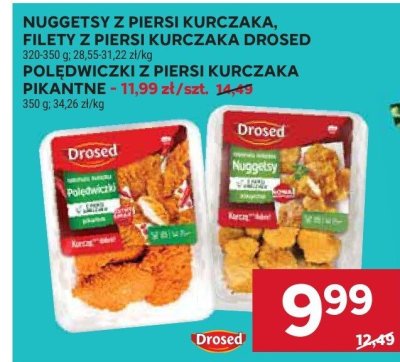 Nuggetsy z piersi kurczaka, Filety z piersi kurczaka Drosed promocja w Stokrotka
