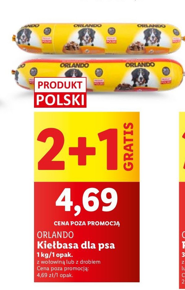 Kiełbasa dla psa z drobiem Orlando promocja