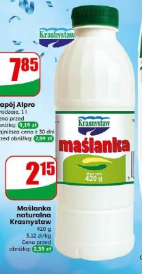 Maślanka naturalna Krasnystaw promocja w Dino