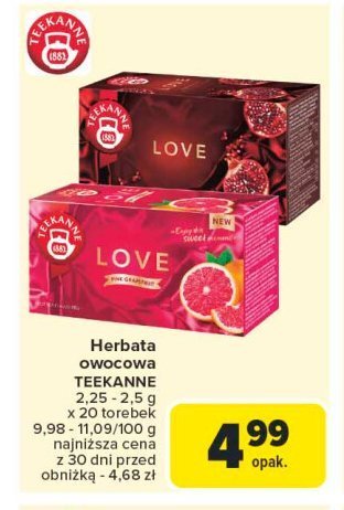 Herbata pomegranate Teekanne love promocja w Carrefour