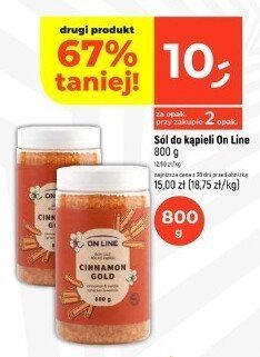 Sól do kąpieli On Line 800 g promocja w Dealz