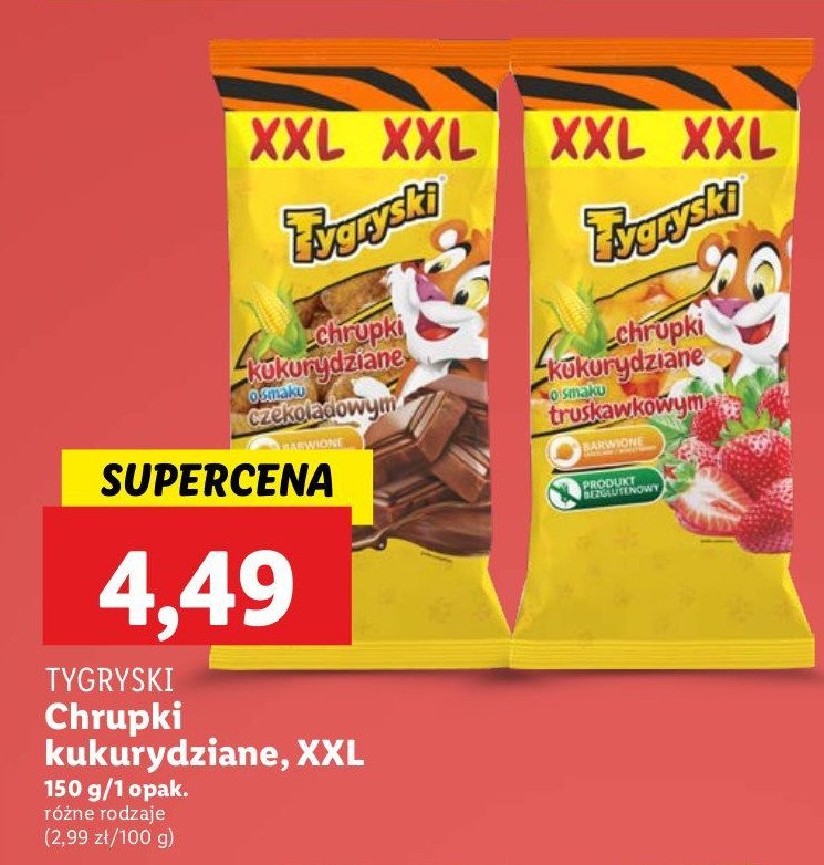 Chrupki truskawkowe Tygryski promocja w Lidl