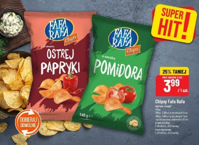 Chipsy Fafa Rafa o smaku pomidora promocja w POLOmarket
