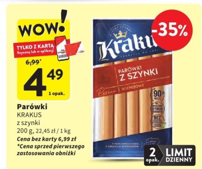 Parówki z szynki Krakus promocja w Intermarche