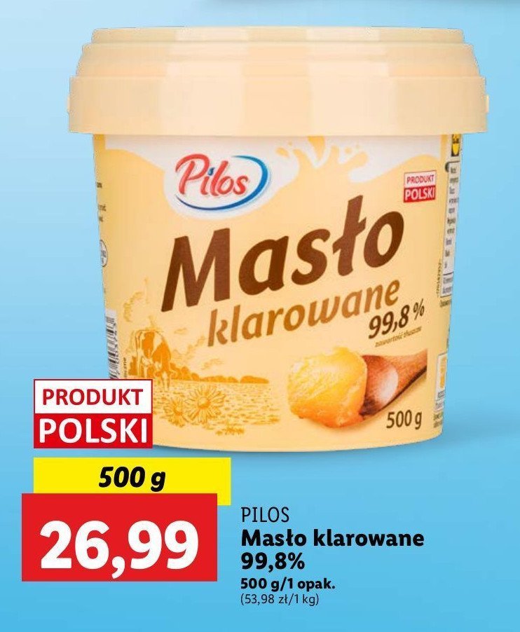 Masło klarowane Pilos promocja w Lidl