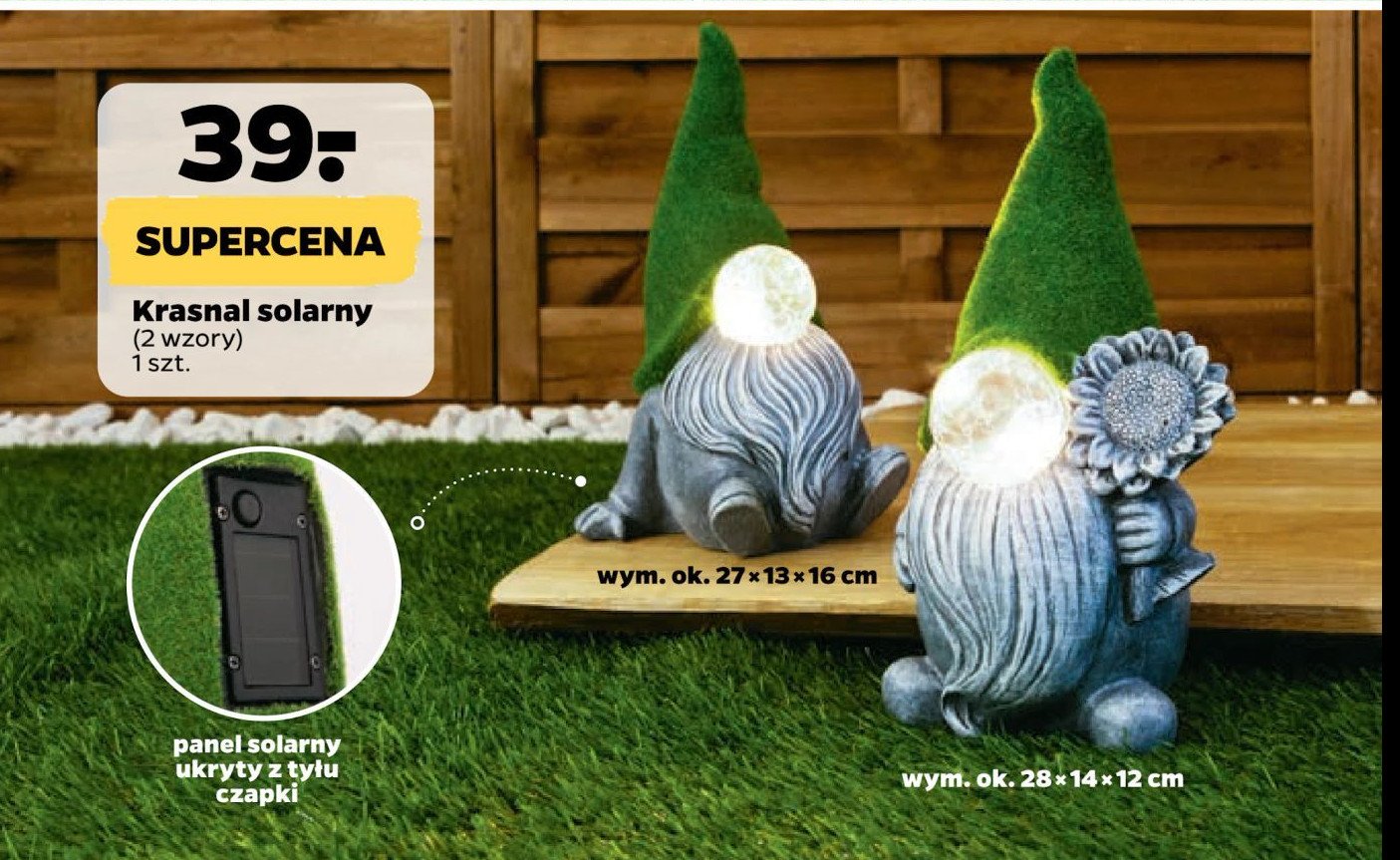 Krasnal ogrodowy solarny promocja