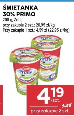 Śmietanka 30% Primo promocja w Stokrotka