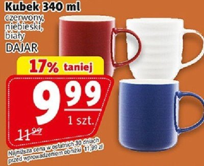 Kubek Dajar czerwony, niebieski, biały promocja w Prim Market