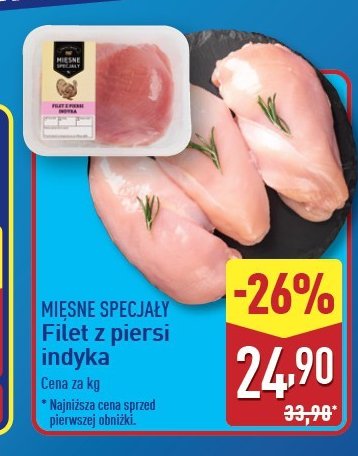 Filet z piersi indyka Mięsne specjały zawsze świeże (aldi) promocja w Aldi
