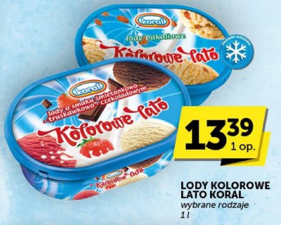 Lody kolorowe Lato Koral wybrane rodzaje promocja w Euro Sklep