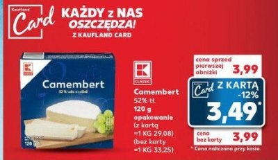 Ser camembert K-classic promocja