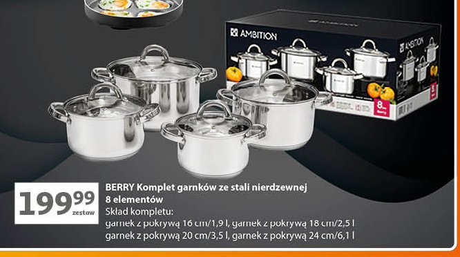 Komplet garnków berry Ambition promocja