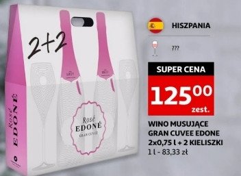 Wino + 2 kieliszki Edone rose gran cuvee promocja
