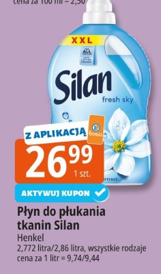 Płyn do płukania tkanin Silan Henkel 2.772l/2.86l promocja w Leclerc