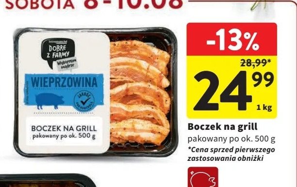 Boczek na grill Intermarche dobre z farmy promocja