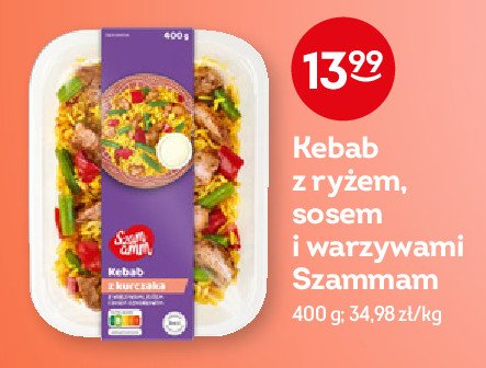 Kebab z ryżem warzywami i sosem czosnkowym Szamamm promocja