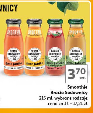 Napój smoothie gęste jabłko z warzywami pomidor-bazylia Bracia sadownicy promocja