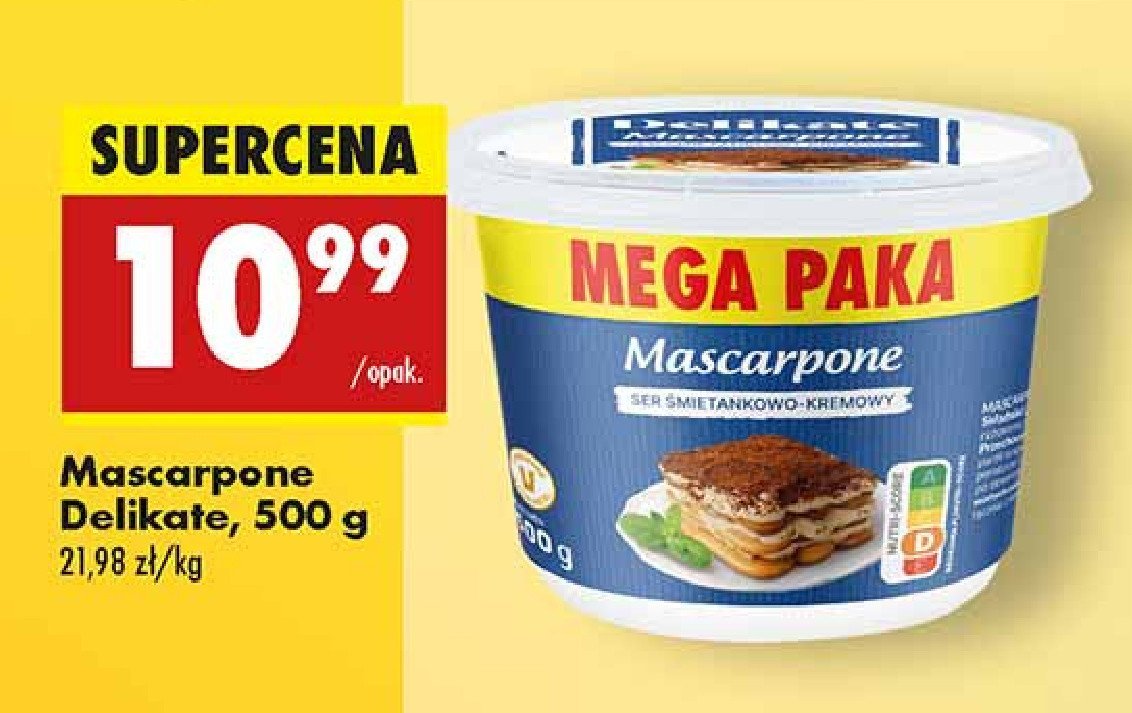 Mascarpone Delikate promocja w Biedronka