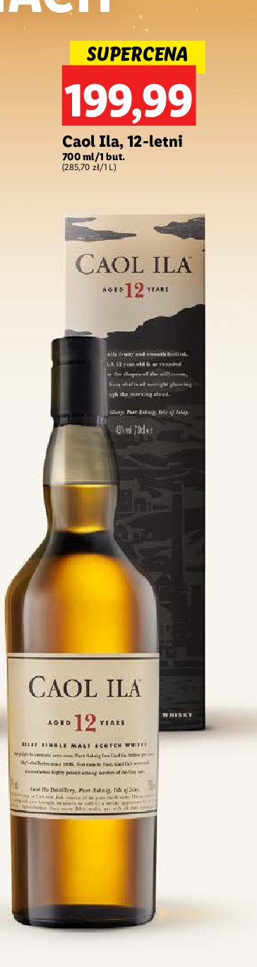 Whisky karton CAOL ILA 12 YO promocja w Lidl