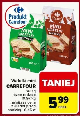 Wafelki mini CARREFOUR różne rodzaje promocja w Carrefour