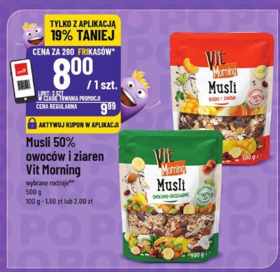 Musli 50% owoców i ziaren Vit Morning promocja w POLOmarket
