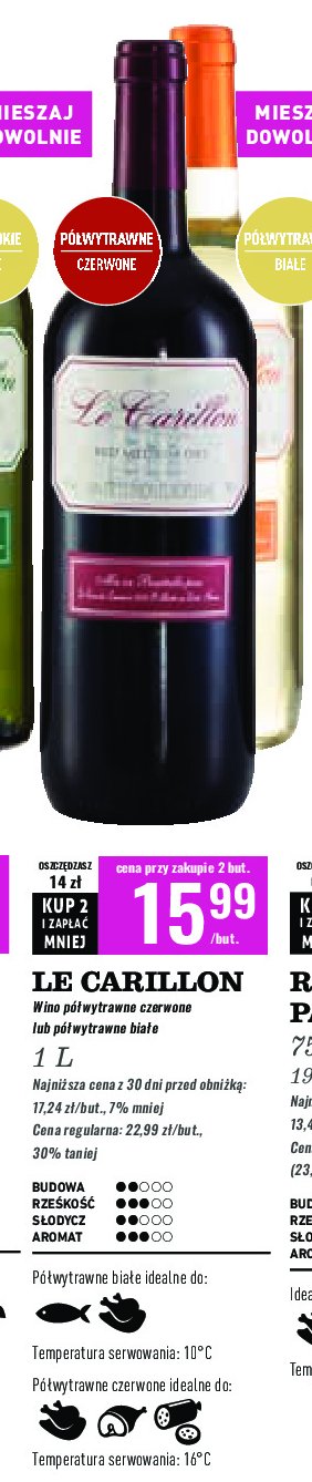 Wino LE CARILLON RED MEDIUM DRY promocja