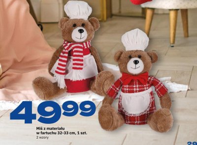 Miś z materiału w fartuchu 32-33 cm promocja w Twój Market