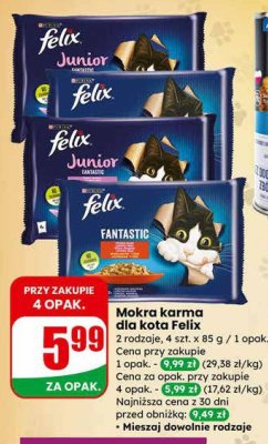 Mokra karma dla kota Felix 2 rodzaje promocja w Dino