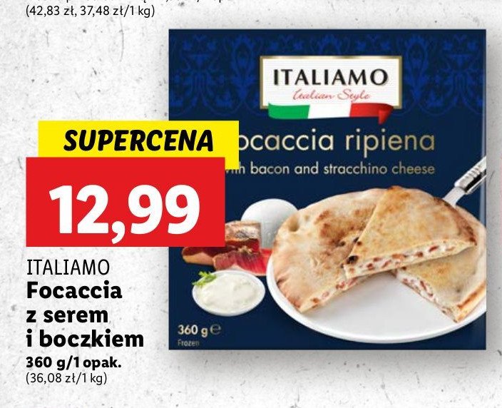 Focaccia z boczkiem i serem stracchino Italiamo promocja