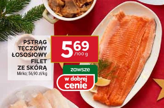 Pstrąg tęczowy łososiowy filet ze skórą Mirko promocja w Stokrotka