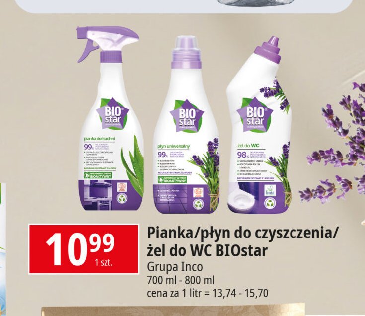 Płyn unierwsalny do wszystkich powierzchni lawenda Bio star promocja w Leclerc