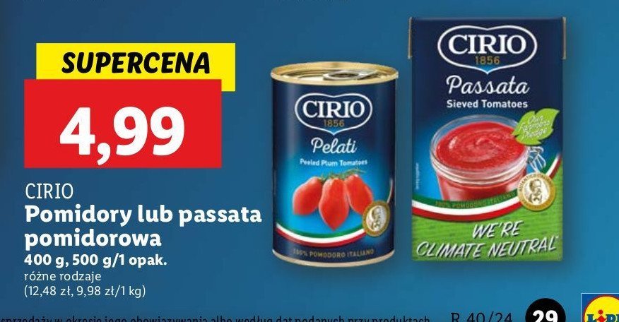 Pomidory całe pelati Cirio promocja