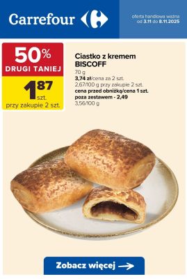Ciastko z kremem BISCOFF promocja w Carrefour