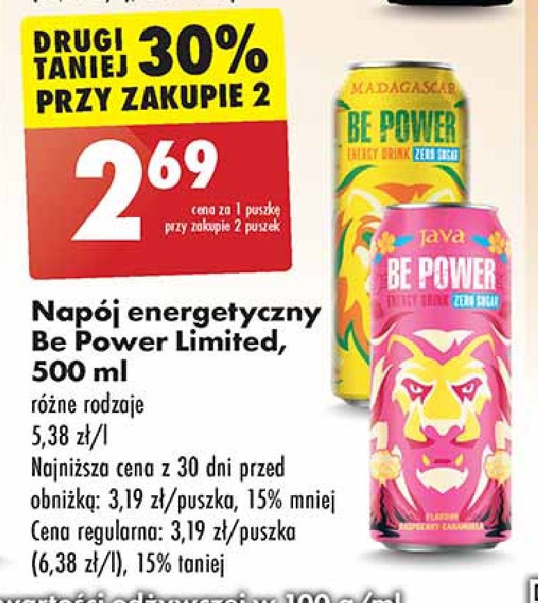 Napój energetyczny madagascar zero Be power promocja